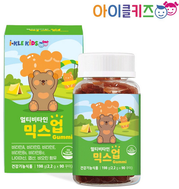 아이클키즈 유아용 믹스업 멀티비타민 구미 198g, 90정, 1개