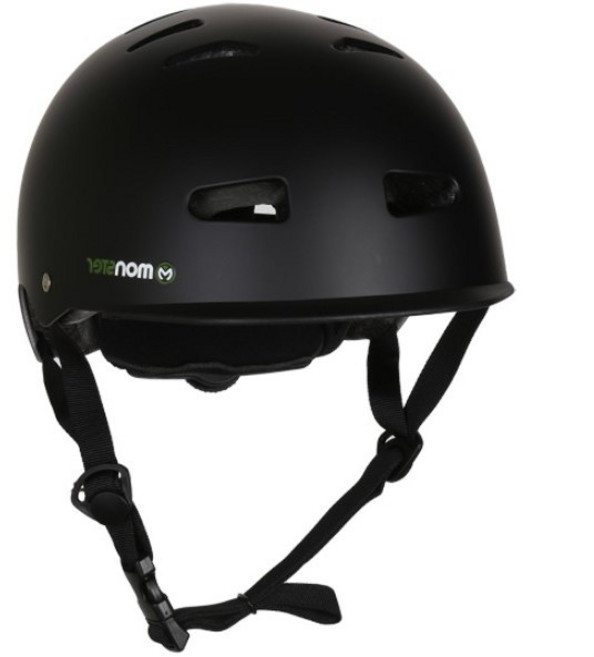 몬스터 어반 헬멧 어린이 인라인 자전거 킥보드 안전모, 블랙, 1개