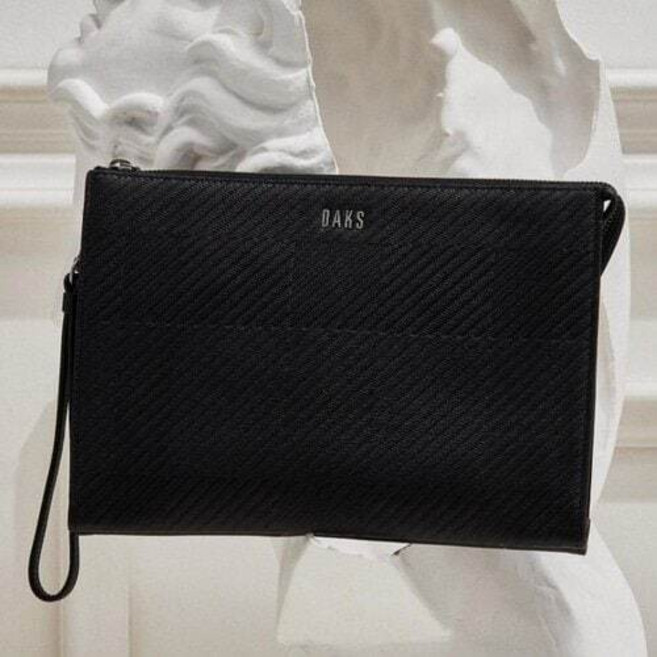 [백화점정품] 닥스 소가죽 체크 패턴 남녀공용 데일리 세련된 고급스러운 클러치백