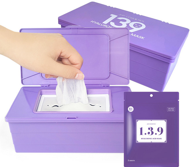 JHP 139 히알루로닉 애씨드 수분 미백 탄력 뽑아쓰는 마스크팩 65매, 65개입, 1개