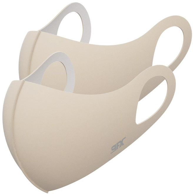 나인에프엑스 스포츠 데일리 페이스 마스크, 베이지, 2개