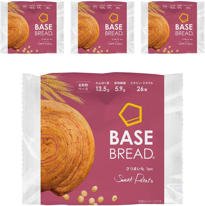 베이스푸드 베이스 브레드 고구마 스위트 포테이토 88g, 4개