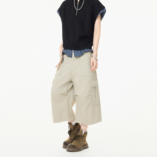 HELITON-LIGHT 工裝闊腿七分褲