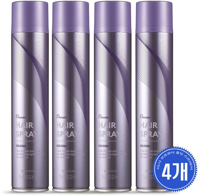 미샤 프로큐어 트랜스타일 홀딩 헤어 스프레이, 300ml, 4개