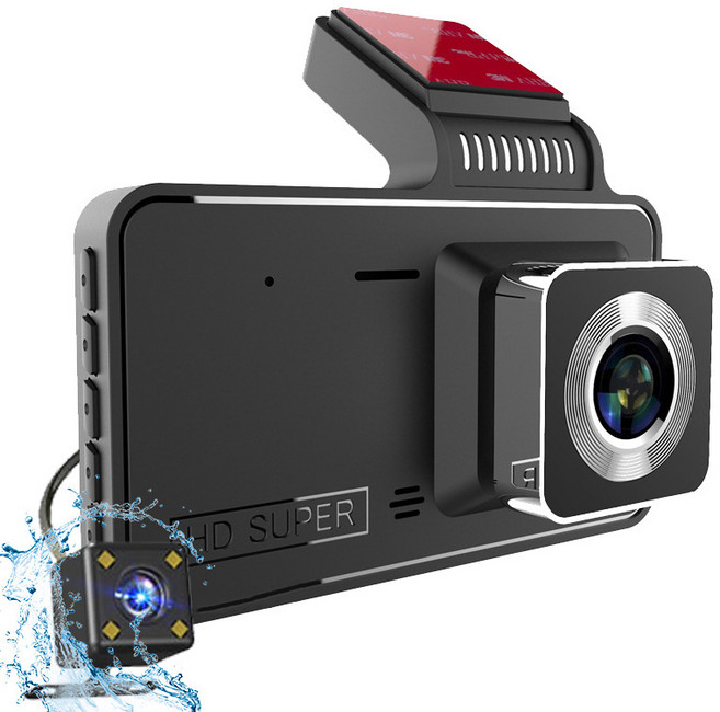 Aiiyya 4인치 차량용 블랙박스 2채널 고화질 나이트비전 dvr 후진 영상 블랙박스, 1세트, 32GB