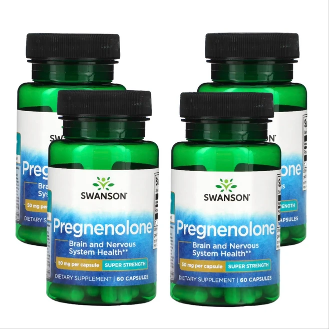 스완슨 프레그네놀론 슈퍼강도 50mg 60캡슐 X 4통, 4개, 60정 - 쿠팡