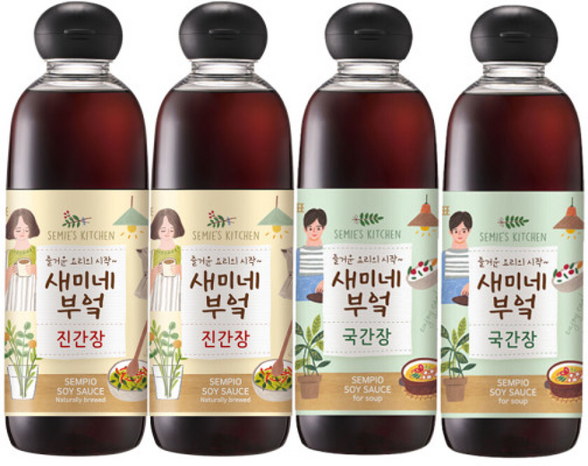 새미네부엌 진간장 +국간장, 2개, 830ml
