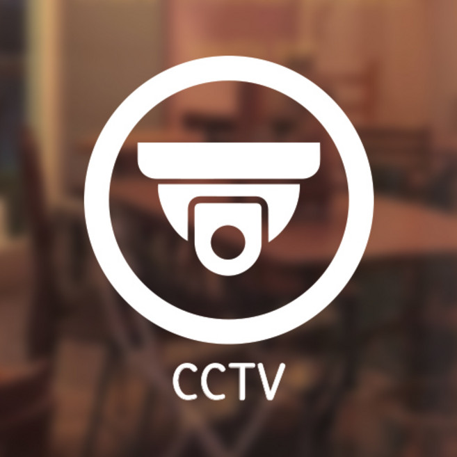 뮤즈 픽토그램 매장 카페 안내 테이크아웃 와이파이 CCTV 스티커, MP-013, 흰색-영문