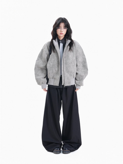 여성 크롭 가죽자켓 봄가을 바람막이 점퍼