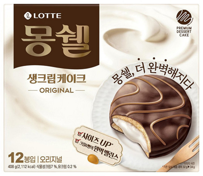 롯데 몽쉘 생크림케이크 오리지널 408g, 2개