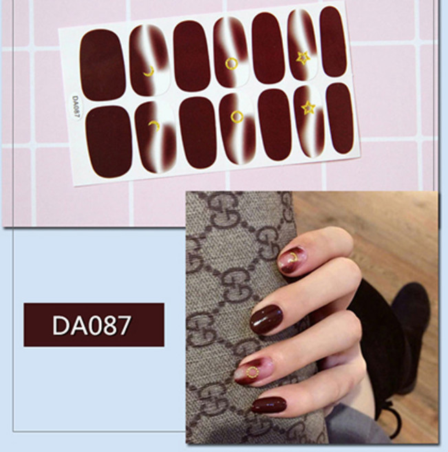 민스리빙 젤 네일스티커 붙이는 네일패치 페디 큐어 DA, 1개, DA087