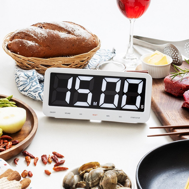 LED 타이머 충전식 공부 수험생 요리 주방 무소음, 1개