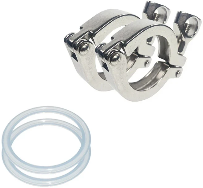 YQBS 1 "- 8" 인치 위생 스테인레스 스틸 트라이 페룰 클램프 클로버 SS 304 실리콘 가스켓이있는 파이프, 2 PCS, K 91mm 3 inch