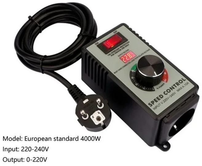 앵글 그라인더 거버너 속도 컨트롤러 핸드 드릴 연마기 팬 무단 제어 스위치 220V, 01 EU, 1개