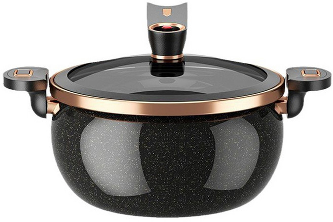 Tiger Pavilion 세라믹 에나멜 양수 냄비, 1개, 28cm, 블랙