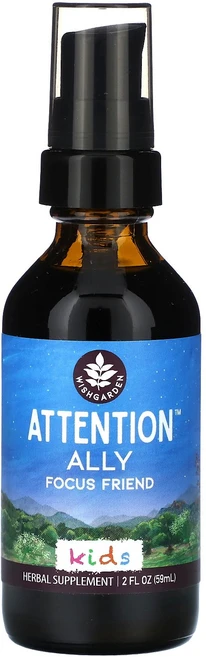 WishGarden Herbs Kids Attention Ally Focus Friend 2 fl oz (59 ml), WishGarden Herbs, Kids, Attent, 1개, 59ml - 쿠팡