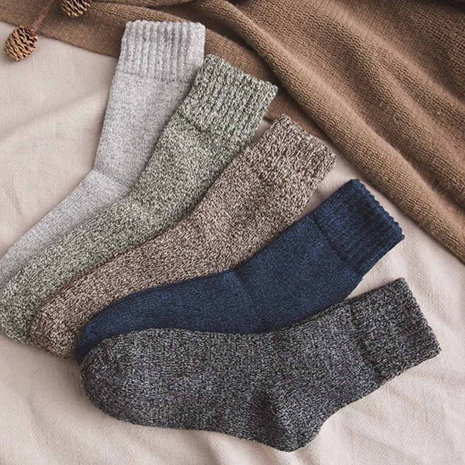 남자 겨울 방한 수면 두꺼운 기모 무지 중목 양말