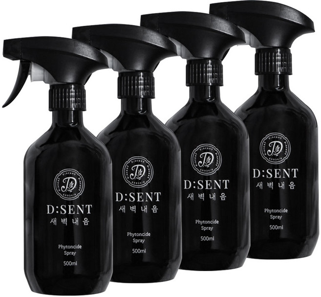 새벽내음 던센트 피톤치드 잎 편백수 천연 탈취 스프레이, 4개, 500ml