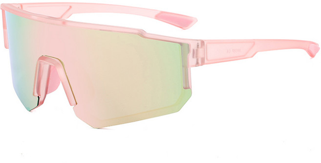 運動太陽眼鏡 淺粉色鏡框 抗UV400認證 BSMI D3F060, 落櫻粉, 1個