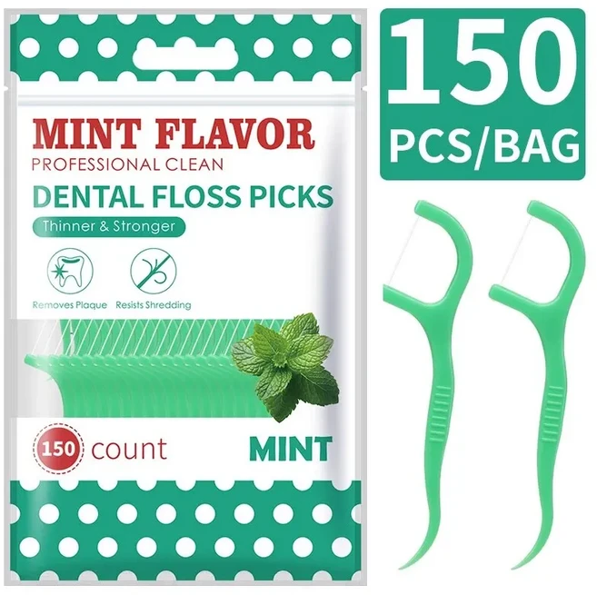 치과용 치실 및 플라스틱 이쑤시개 일회성 틈새 청소 구강 관리 200 개, 04 1 bag of 150 pieces