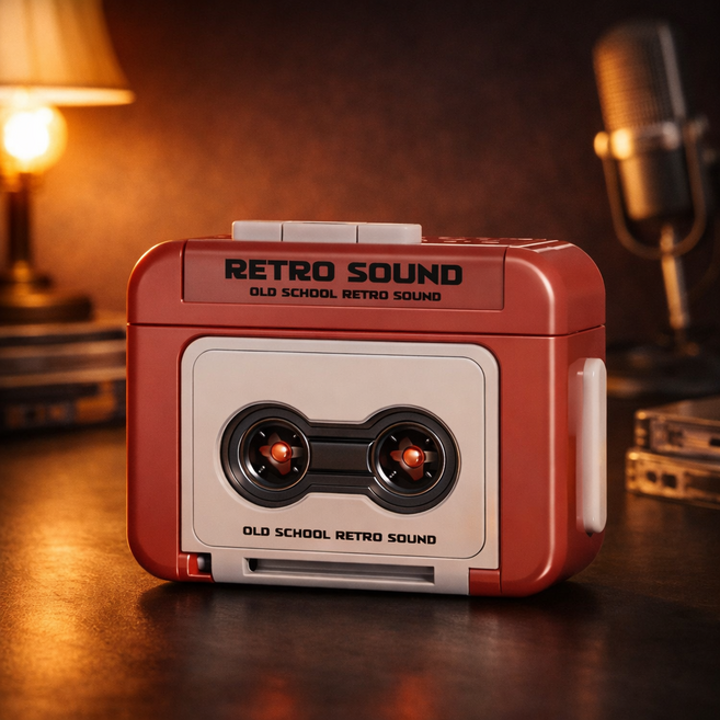 펫더월드 레트로 빈티지 미니 카세트 모양 키홀더 녹음기능 뮤직박스 감성 선물 펜던트