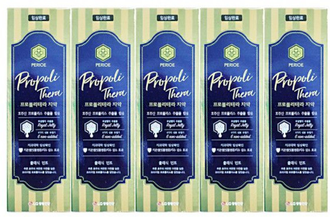 엘지 페리오 프로폴리테라 치약 클래식민트 100g 5개 양치