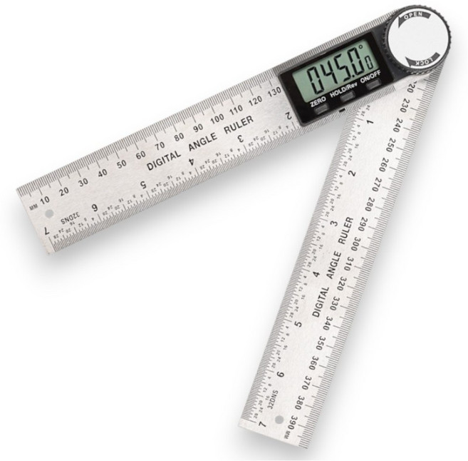 가우스 전자 각도기 목공용 디자인 목수 건축 도면 그리기 360도, 20cm, 1개
