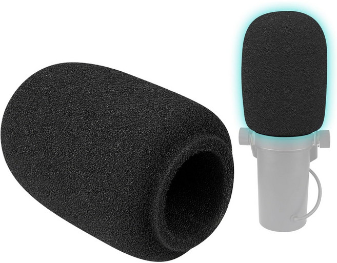 SOULWIT 마이크 팝 필터-호환 슈어 Shure SM7B/SM7dB용 RK345/RK345B용 교체용 윈드스크린 폼 1개, Bulb Shape