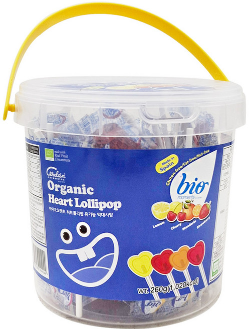 바이오모멘트 하트 롤리팝 유기농 막대사탕, 1개, 260g