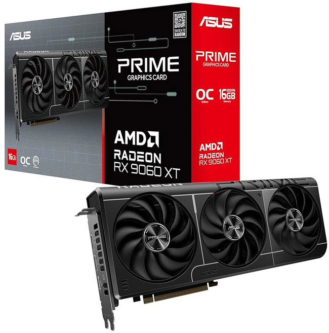 ASUS 듀얼 라데온 RX 9060 XT 16GB GDDR6 그래픽 카드(PCIe 5.0 HDMI 2.1b 디스플레이포트 2.1a 2.5 슬롯 디자인 축류 팬 0dB 기술