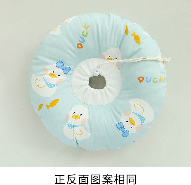 DC寵物 寵物防舔頭套 伊莉莎白圈 甜甜圈頭套, 8#【大可鴨-藍】雙面相同,【M】, 1個