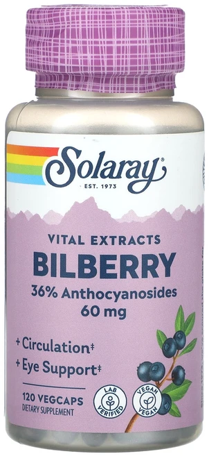 Solaray Vital Extracts 빌베리 60mg 베지 캡슐 120정, SolarayVitalExtracts빌베리60mg베지캡, 1개 - 쿠팡