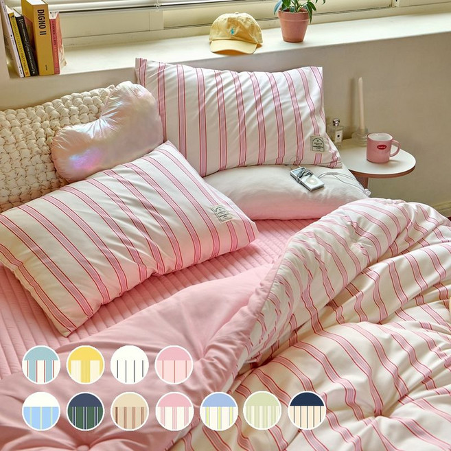 쁘리엘르 퐁신퐁신 먼지없는 유어메이트 사계절 워싱 차렵이불 패드 풀세트 16컬러 182590