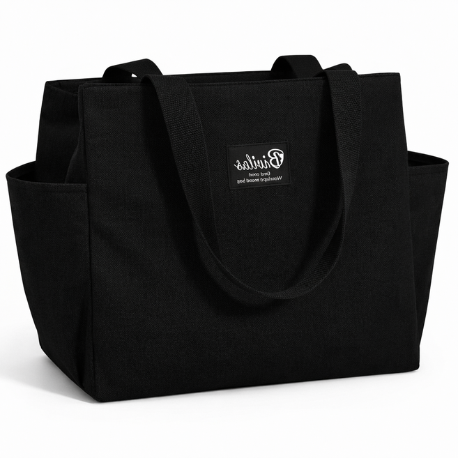 호호픽랩 데일리 도시락 보온보냉백 3중단열 휴대용 런치백, 1개, 블랙