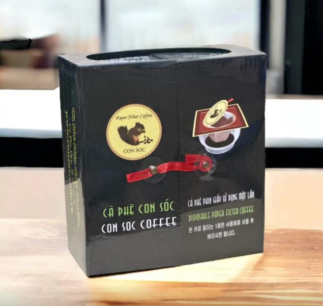 베트남 콘삭 블랙 다람쥐 커피 필터 더블박스, 1개, 20개입, 500g