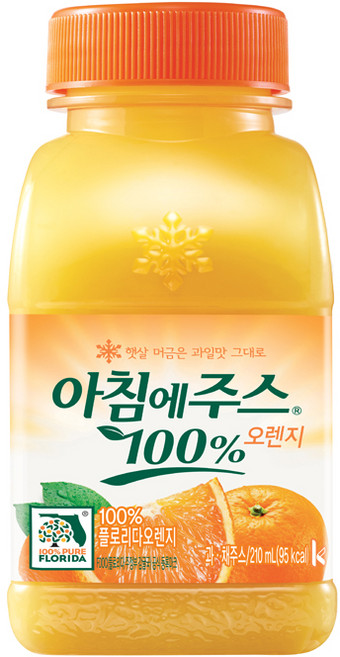 서울우유 아침에주스 오렌지 210ml(아이스박스포장), 15개, 210ml