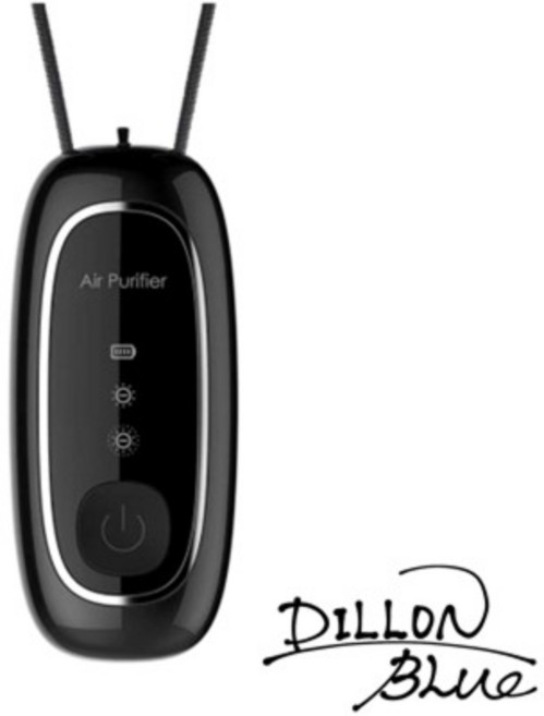 DILLON Blue 項鍊式負離子隨身空氣清淨機 釋放1.6億負離子 Type-C充電 超靜音長續航 尊爵黑, （掛式）強效型_負離子1.6億_尊爵黑