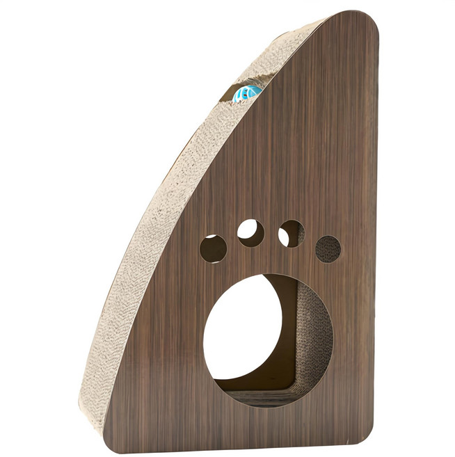 미스터추추 고양이 수직 스크래쳐 하우스형, 우드색, 1개