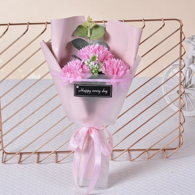 仿真康乃馨花束，生日快樂, 粉康乃馨粉花束, 1件