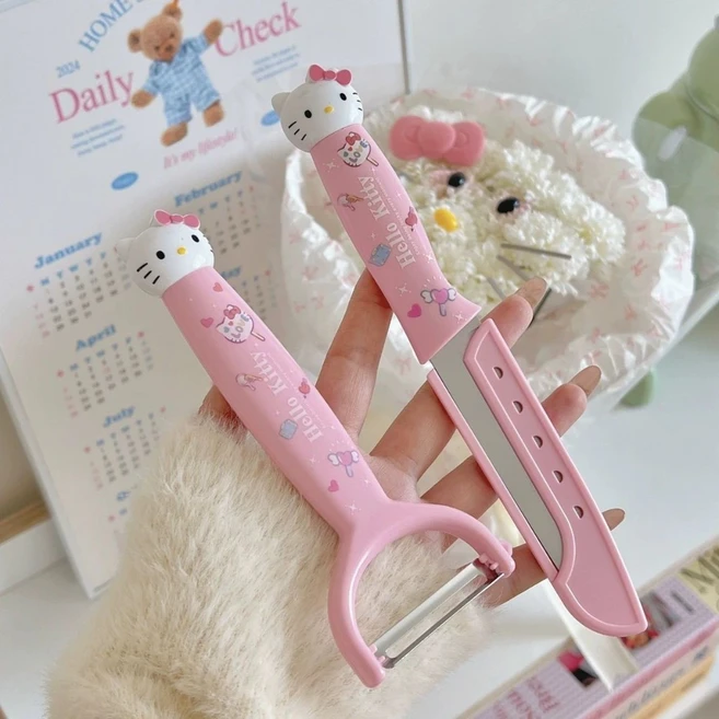 산리오 과일칼 필러 세트 카툰 주방용품 세트, 헬로키티, 1세트 - 쿠팡