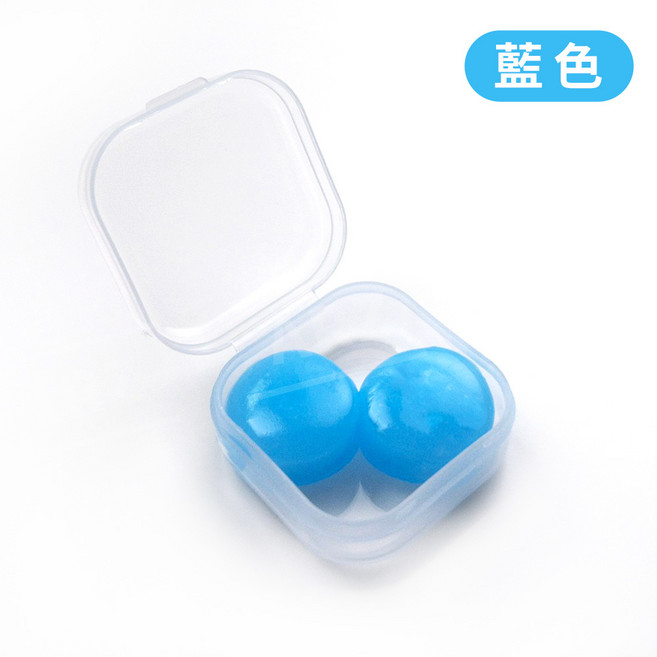 ARZ 矽膠耳塞 橘色 游泳 睡眠 抗噪 防水 可塑耳塞, 1個, 藍色