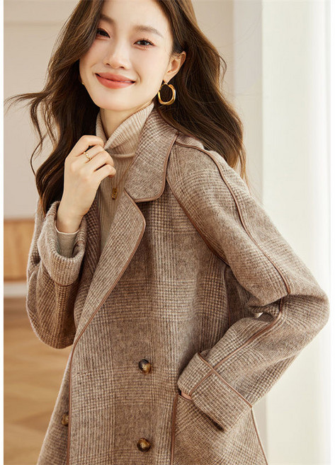 쩐쿠 여성 카라넥 부드러운 데일리 모직 자켓 K0052