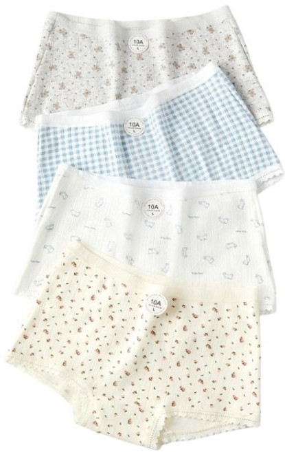 여성 귀여운 사각 면팬티 드로즈 5p