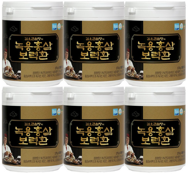 [TV홈쇼핑정품 찜케어] 김오곤원장의 녹용홍삼 보력환 부모님선물 기력 체력 보충 침향환 3통(90환), 180개, 3.75g