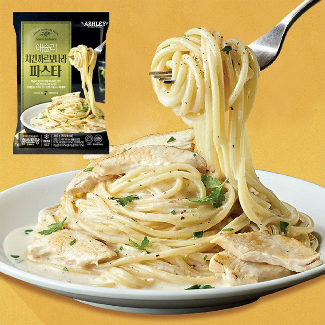 애슐리 치킨 까르보나라 파스타, 4개, 360g