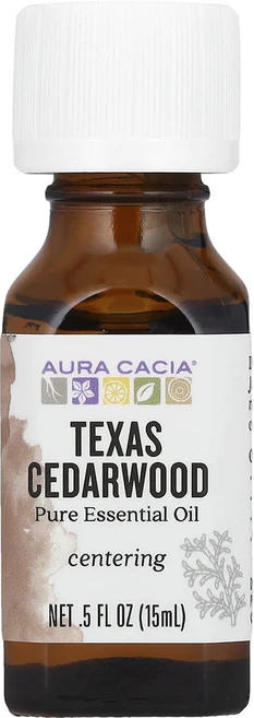 Aura Cacia 퓨어 에센셜 오일 텍사스 시더우드 15ml(0.5fl oz), AuraCacia퓨어에센셜오일텍사스시더우드15ml05f, 1개, 15ml - 쿠팡