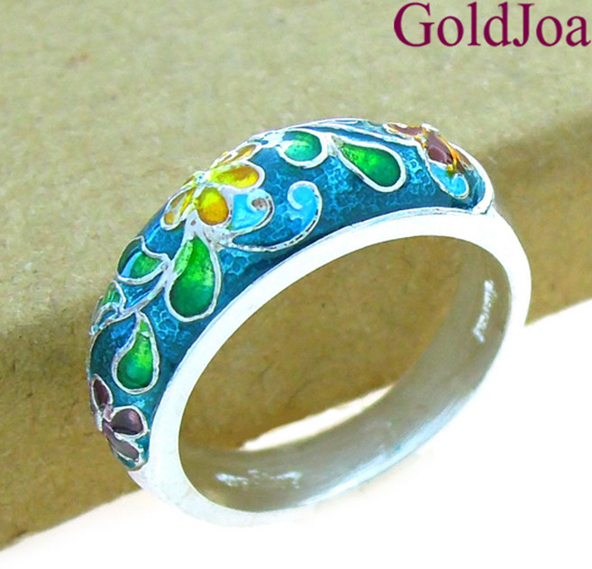 세련된 칠보반지 고급 실버반지 (20951r2) 순은 925 은반지 가락지