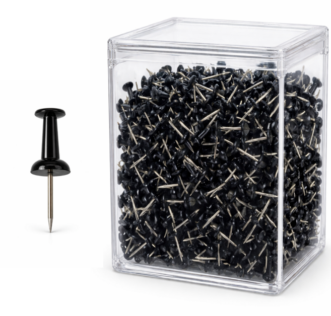 웰컴투 서류 게시판 압정핀, 1박스, 250개입, 블랙