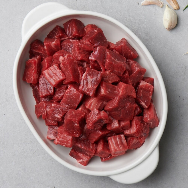 [G][농협안심한우] 1등급 국내산 한우 우둔살 큐브 (400g/냉장), 400g, 1개