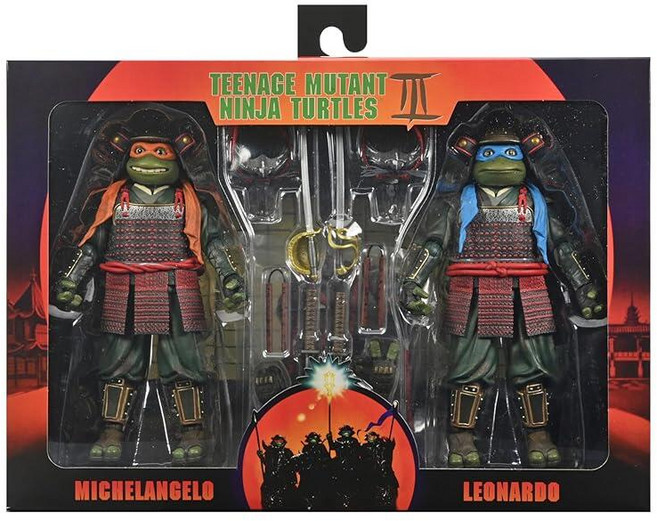 미국출고 평점4.5+ 179288 네카 NECA - 십대 돌연변이 닌자 거북이 3 (영화) 17.8cm(7인치) 스케일 액션 피규어 레오나르도 & 미켈란젤로 2팩, 미국출고 평점4.5+ 179288 네카 NECA - 십